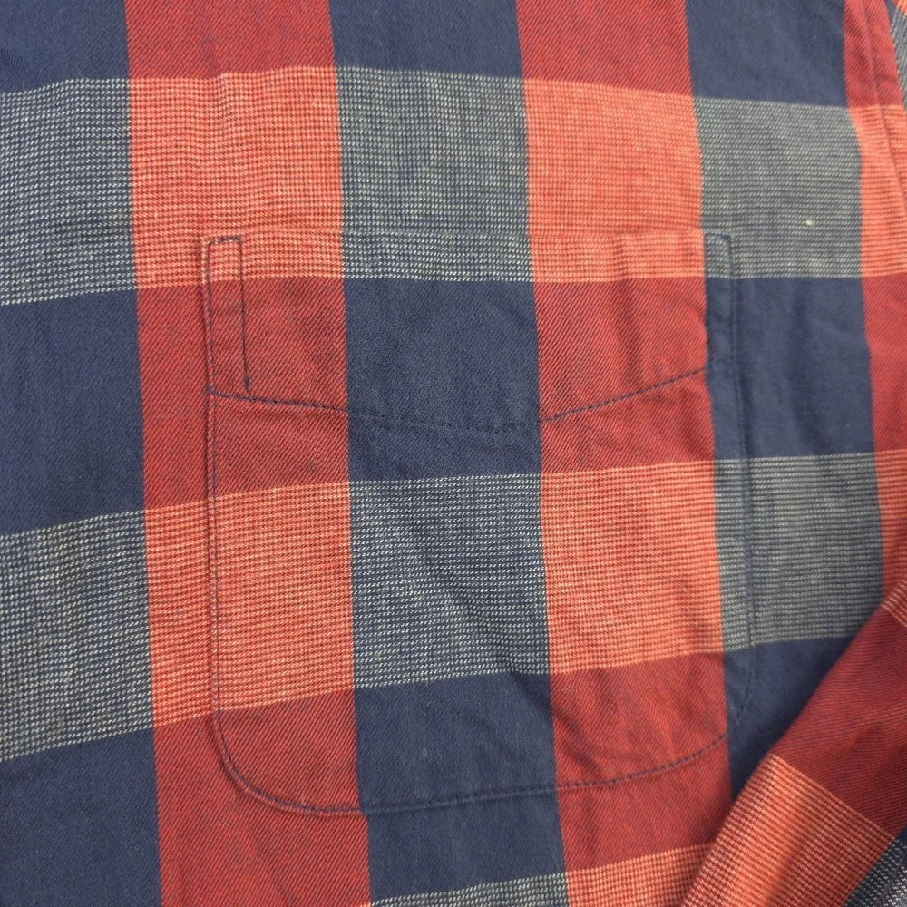 J Crew Shirt Large Red Blue Check Long Sleeve Button Down‎ Cotton Pocket